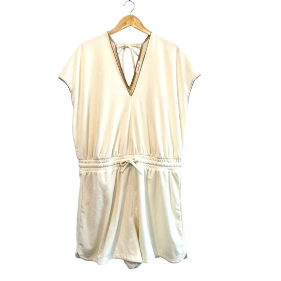 Summersalt Size 2X Terry Romper Shorts Swim Coverup Cream Tan - Picture 1 of 11